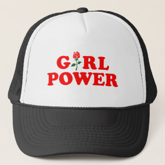 Girl Power White Black Trucker Hat