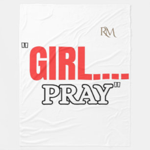 Girl Pray T-Shirt Faith Based Christian Shirt Fleece Blanket