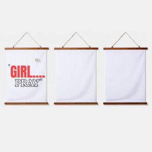 Girl Pray T-Shirt Faith Based Christian Shirt Hanging Tapestry