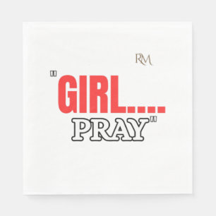 Girl Pray T-Shirt Faith Based Christian Shirt Napkin