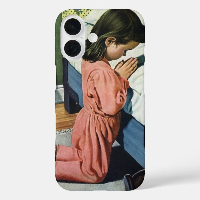 Girl Praying at Bedtime, the Lord's Prayer Case-Mate iPhone Case (Back)