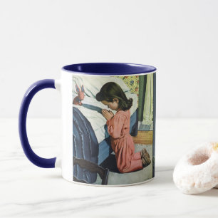 Girl Praying at Bedtime, the Lord's Prayer Mug