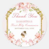 Girl Praying Gold First Holy Communion Thank You