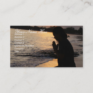 Girl Praying on the Beach Business Card