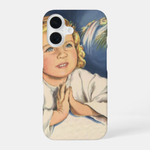 Girl Praying to Jesus Christ, Bedtime Prayers iPhone 16 Case