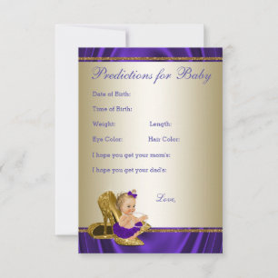 Girl Predictions and Advice Cards Girl Baby Shower