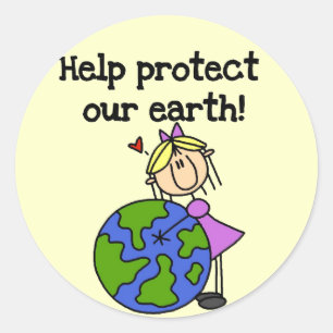 Girl Protect Our Earth Tshirts and Gifts Classic Round Sticker