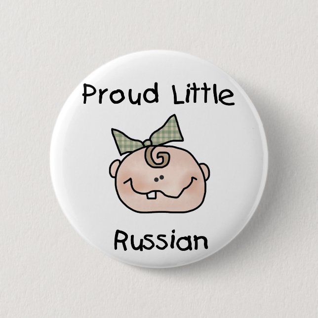 Girl Proud Little Russian 6 Cm Round Badge (Front)