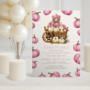 Girl Pumpkin Harvest Autumn Baby Shower Invitation