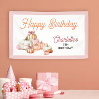 Girl Pumpkin Patch Bows Happy Birthday Party