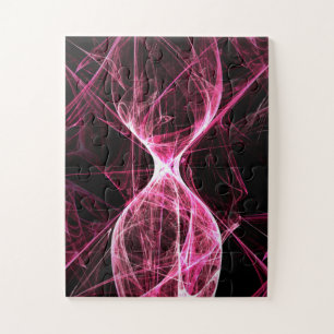 Girl Punk Rock Pink Energy Waves Jigsaw Puzzle