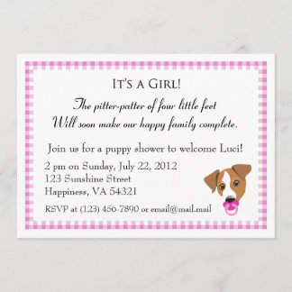 Girl Puppy Shower Invitations