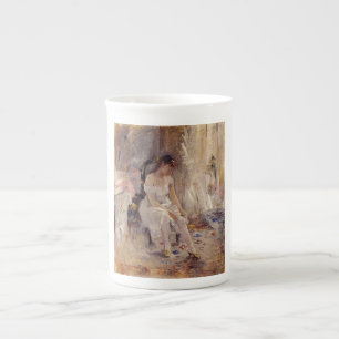Girl Putting on Her Stockings (by Berthe Morisot) Bone China Mug