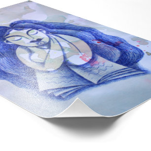 Girl reading a book photo print
