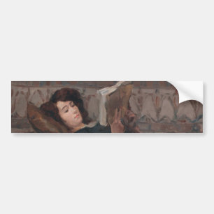 Girl Reading a Book (Reclining on a Divan) Bumper Sticker