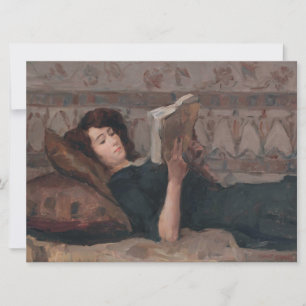 Girl Reading a Book (Reclining on a Divan) Card