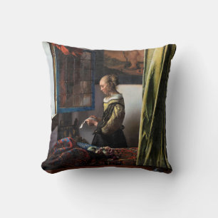 Girl Reading a Letter at an Open Window, Vermeer Cushion