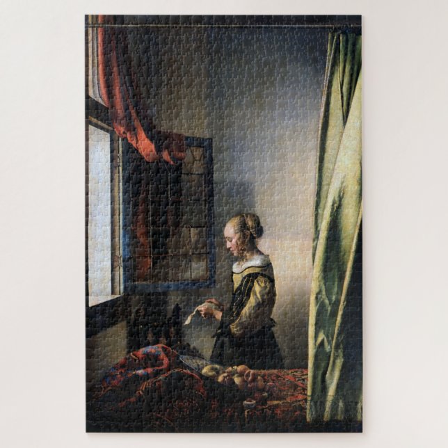 Girl Reading a Letter at an Open Window, Vermeer Jigsaw Puzzle (Vertical)