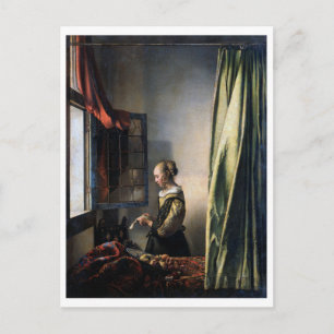 Girl Reading a Letter at an Open Window, Vermeer Postcard