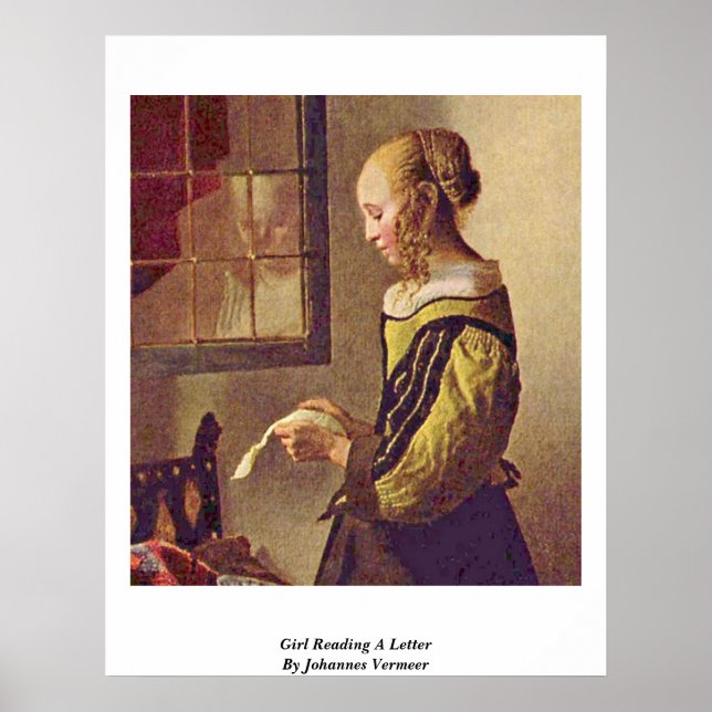 Girl Reading A Letter By Johannes Vermeer Poster (Front)