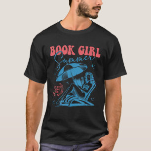 Girl Reading Book Summer Funny Beach Vacation For  T-Shirt