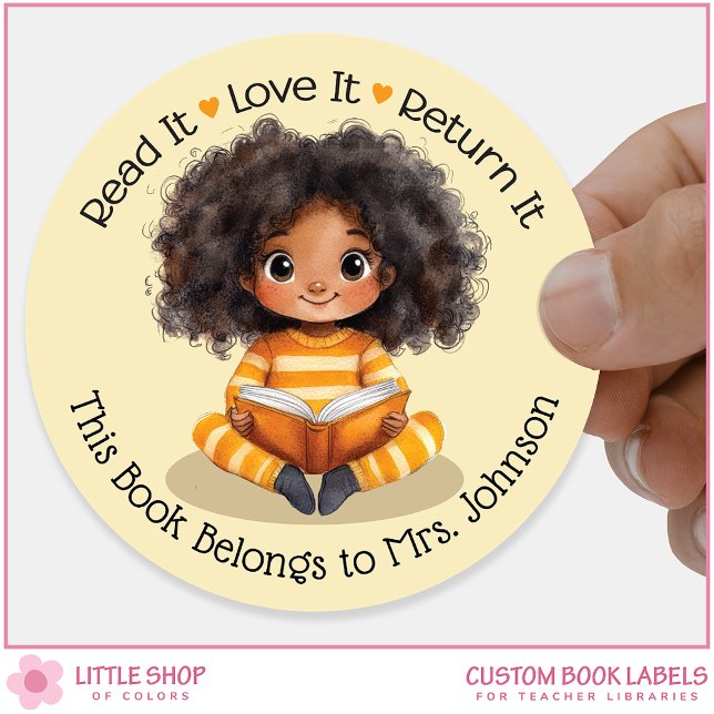 Girl Reading Book Teacher Classroom Library Labels (Creator Uploaded)