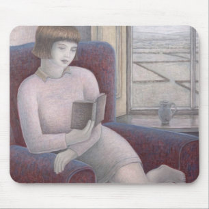 Girl Reading in Armchair 2009 Mouse Pad