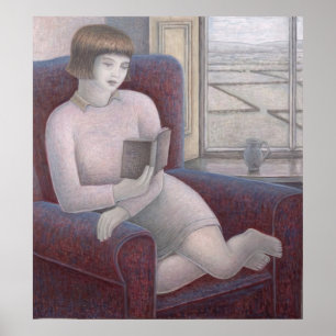 Girl Reading in Armchair 2009 Poster