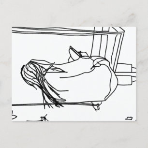 Girl Reading on a Swing Postcard