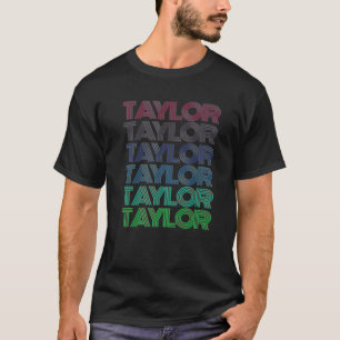 Girl Retro TAYLOR First Name Personalised Groovy 8 T-Shirt