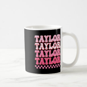 Girl Retro Taylor First Name Personalised Groovy C Coffee Mug