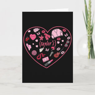 Girl Retro Taylor First Name Personalised Valentin Card
