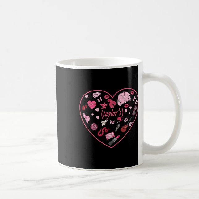 Girl Retro Taylor First Name Personalized Valentin Coffee Mug (Right)