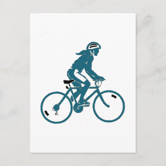 Girl Riding a Bike Postcard