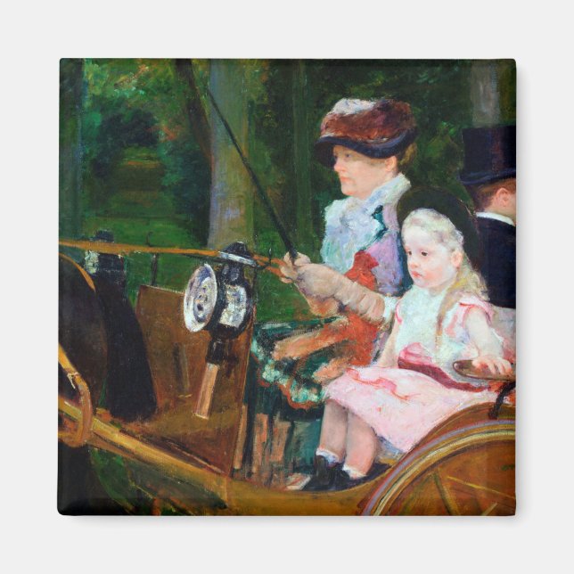 Girl Riding a Carriage, Mary Cassatt Magnet (Front)