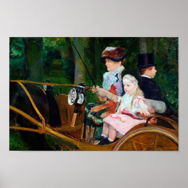 Girl Riding a Carriage, Mary Cassatt Poster (Front)