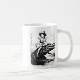 Girl Riding Alligator _ Weird Funny Florida Crocod Coffee Mug
