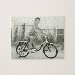Girl Riding Bicycle Jigsaw Puzzle