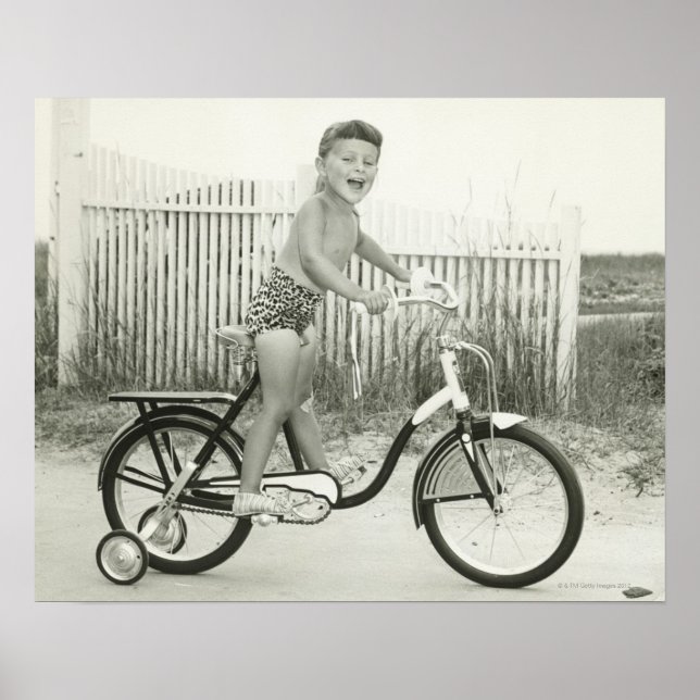 Girl Riding Bicycle Poster (Front)