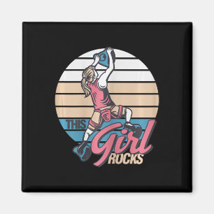 Girl Rock Climber Climbing Bouldering Alpinist Mou Magnet