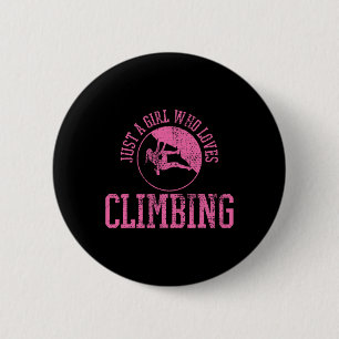 Girl Rock Climbing Bouldering Climber 6 Cm Round Badge