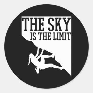Girl Rock Climbing Mountain Climber Funny Classic Round Sticker