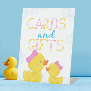 Girl Rubber Duck Cards & Gifts Pedestal Sign