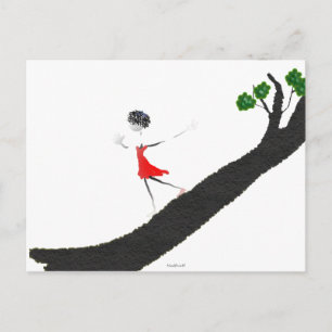 Girl Running Down a Tree Postcard