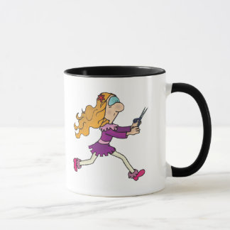 girl running with scissors mug