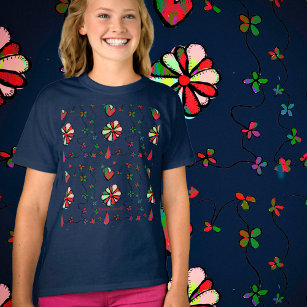 Girl’s Happy., Joyful Hearts & Flowers T-Shirt
