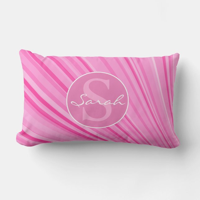 Girl’s Radiant Pink Personalised Monogram Pillow (Front)