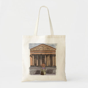 Girl s sitting front of Pantheon in Rome. Tote Bag