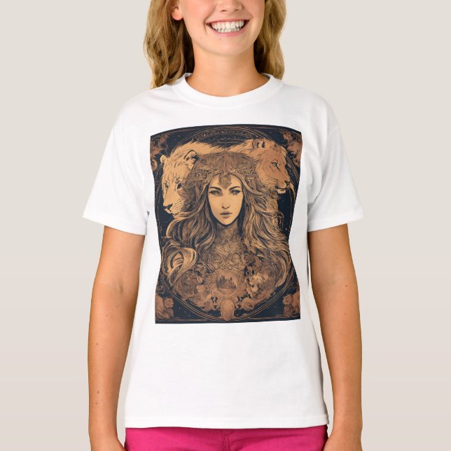 "girl"s tiger design " T-Shirt (Front)