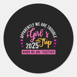 Girl’s Trip 2025 Summer Beach Weekend Vacation Wom Classic Round Sticker